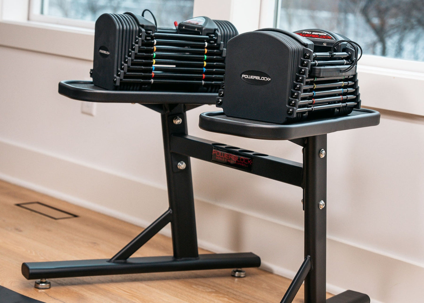PowerBlock Pro 50 Dumbbells and PowerMax Stand Combo