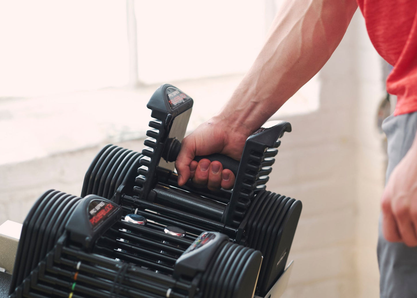 PowerBlock Pro 50 Dumbbells and PowerMax Stand Combo